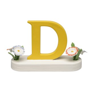 Buchstabe D, mit Blumen