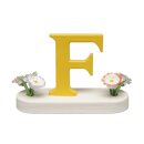 Buchstabe F, mit Blumen