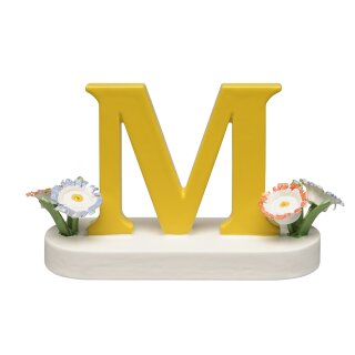 Buchstabe M, mit Blumen