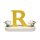 Buchstabe R, mit Blumen