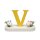Buchstabe V, mit Blumen