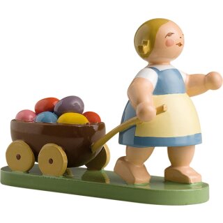 Ostermädchen mit Wagen
