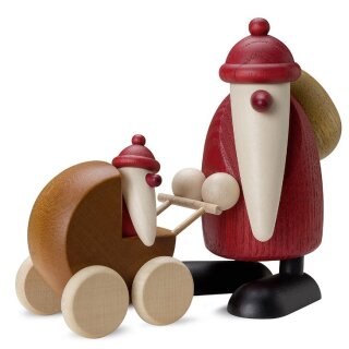 Weihnachtsmann mit Kinderwagen