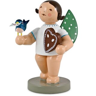 Engel mit Lebkuchen und Vogel braun